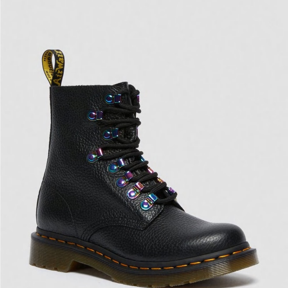 1460 Pascal Iridescent Hardware Lace Up Boots